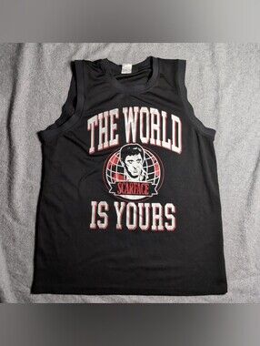 Scarface Movie The World Is Yours Men's Tank Top Black Jersey Gym Workout GUC
